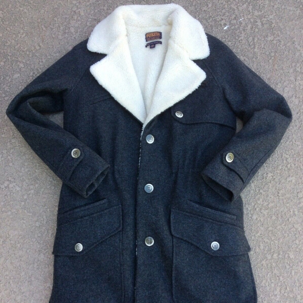 Pendleton Portland Collection Wool Coat Shearling Lined XS - Picture 2 of 4